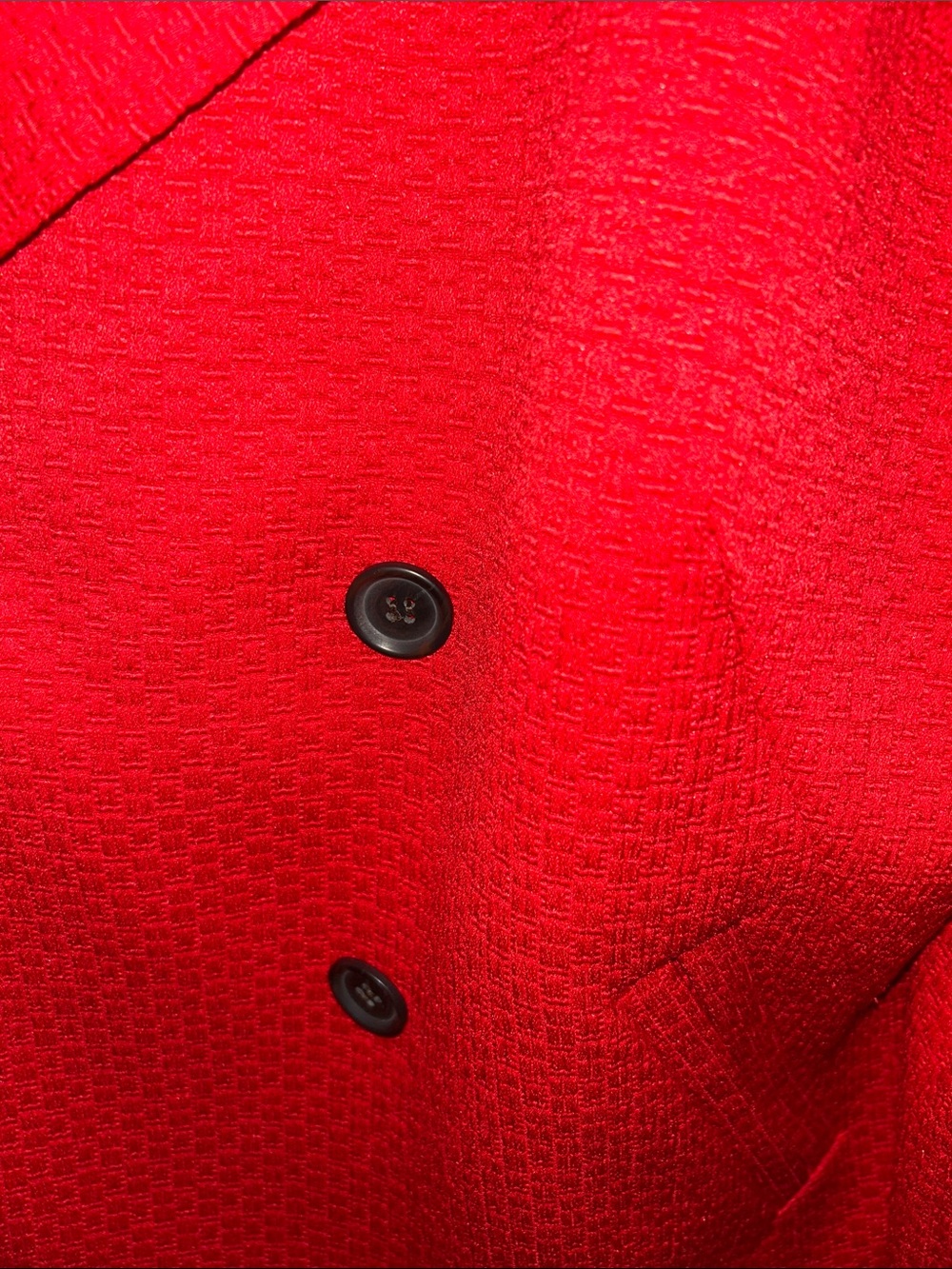 Talbots Red Double-Breasted Peacoat with Notch Collar - Picture 4 of 4